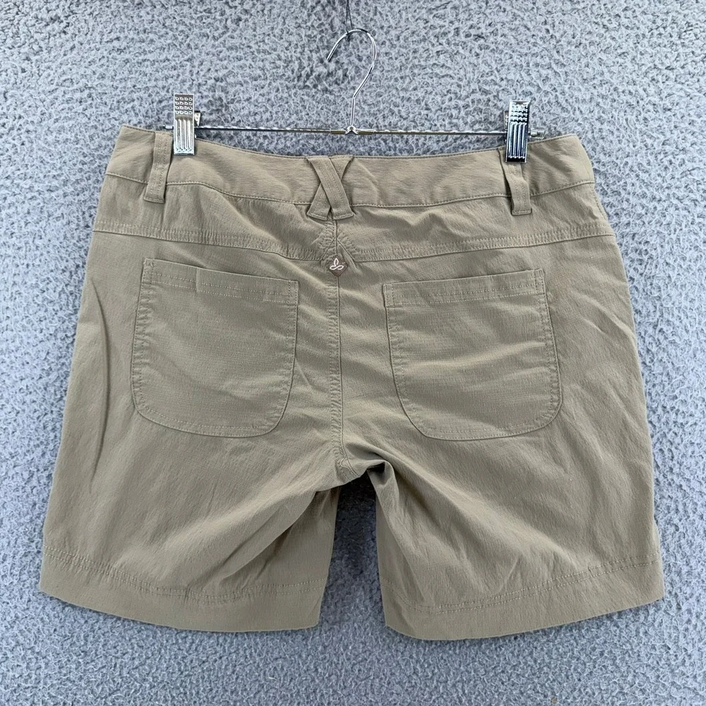 Prana Halle Shorts Womens 4 Khaki Tan Stretch Zion Hiking Outdoor Cargo Pockets - Picture 2 of 11